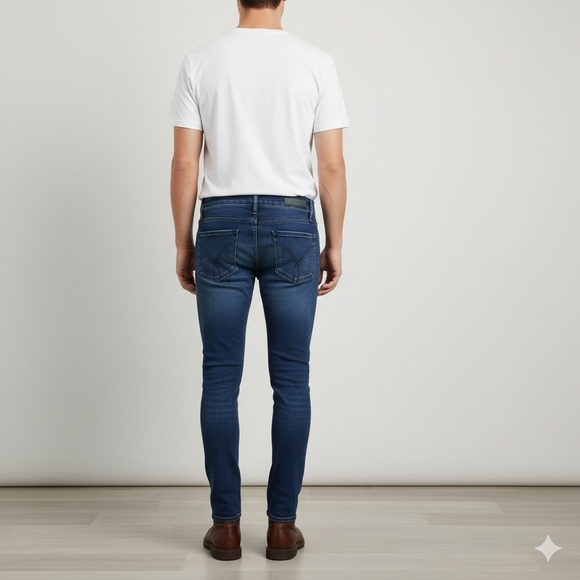 Calvin Klein Jeans Men's Dark Wash Ultimate Skinny Jeans Size 27X30 EUC - Picture 8 of 11